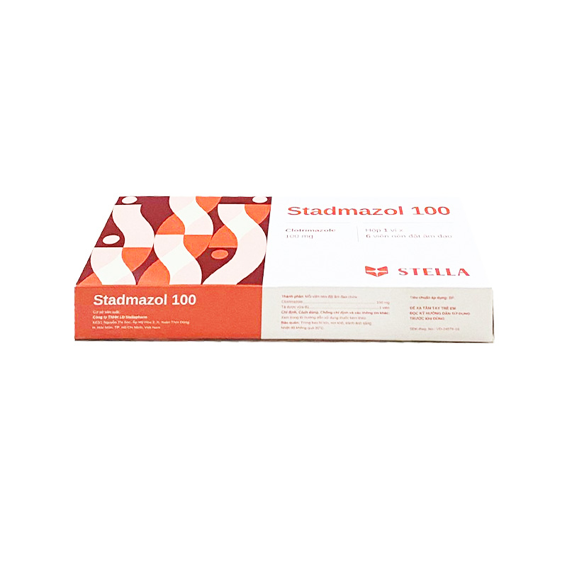 Viên đặt âm đạo Stadmazol 100 điều trị viêm âm đạo (hộp 1 vỉ x 6 viên)
