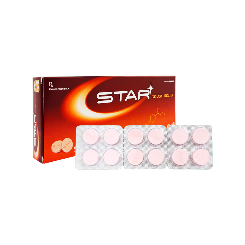Viên ngậm Star Cough Relief giảm tạm thời triệu chứng ho (hộp 2 vỉ x 12 viên)