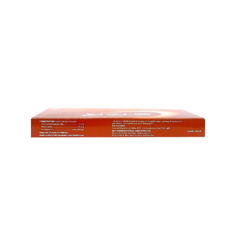 Viên ngậm Star Cough Relief giảm tạm thời triệu chứng ho (hộp 2 vỉ x 12 viên)