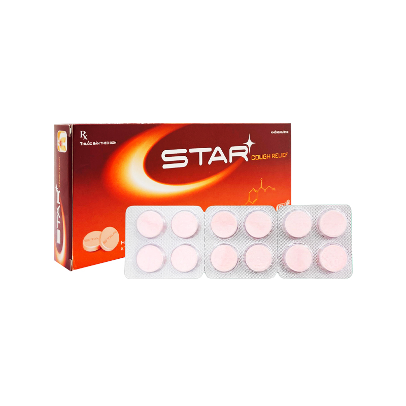 Viên ngậm Star Cough Relief giảm tạm thời triệu chứng ho (hộp 2 vỉ x 12 viên)