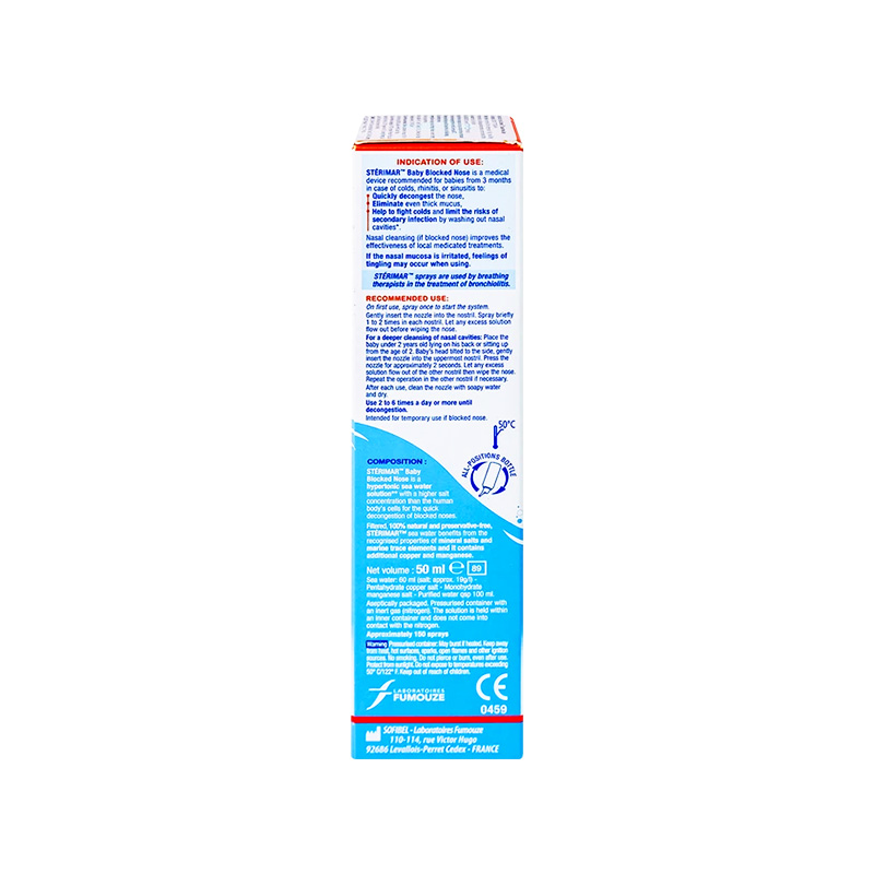 Sterimar Blocked Nose Baby hỗ trợ giảm viêm mũi, nghẹt mũi (hộp 1 chai x 50ml)