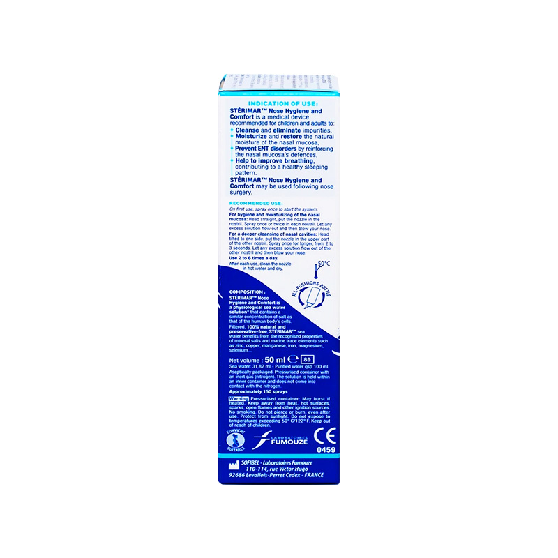 Sterimar Nose Hygiene & Comfort vệ sinh mũi hàng ngày (hộp 1 chai x 50ml)