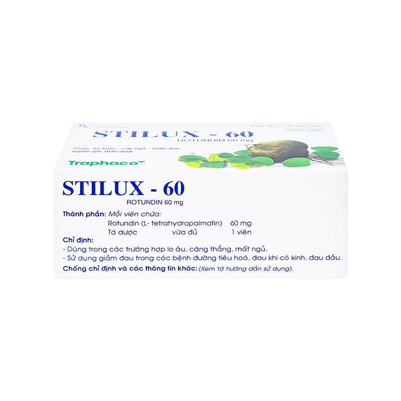 Thuốc Stilux-60 giảm lo âu, mất ngủ (hộp 10 vỉ x 10 viên)