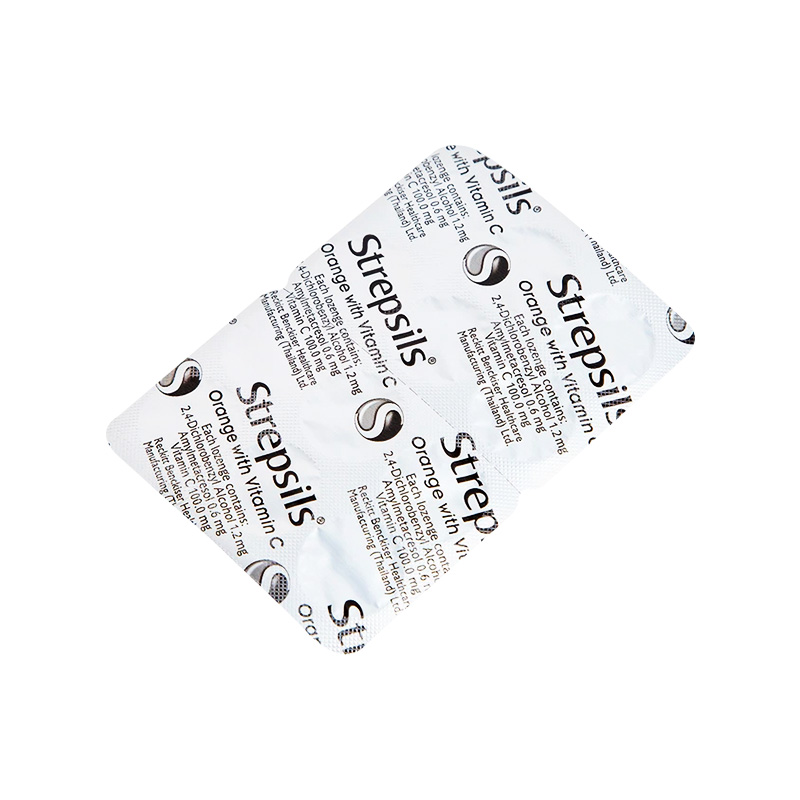 Viên ngậm Strepsils Orange with Vitamin C điều trị đau họng (hộp 2 vỉ x 12 viên)