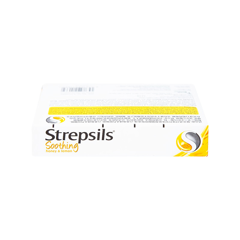 Viên ngậm Strepsils Soothing mật ong & chanh kháng khuẩn, giảm đau họng (hộp 2 vỉ x 12 viên)