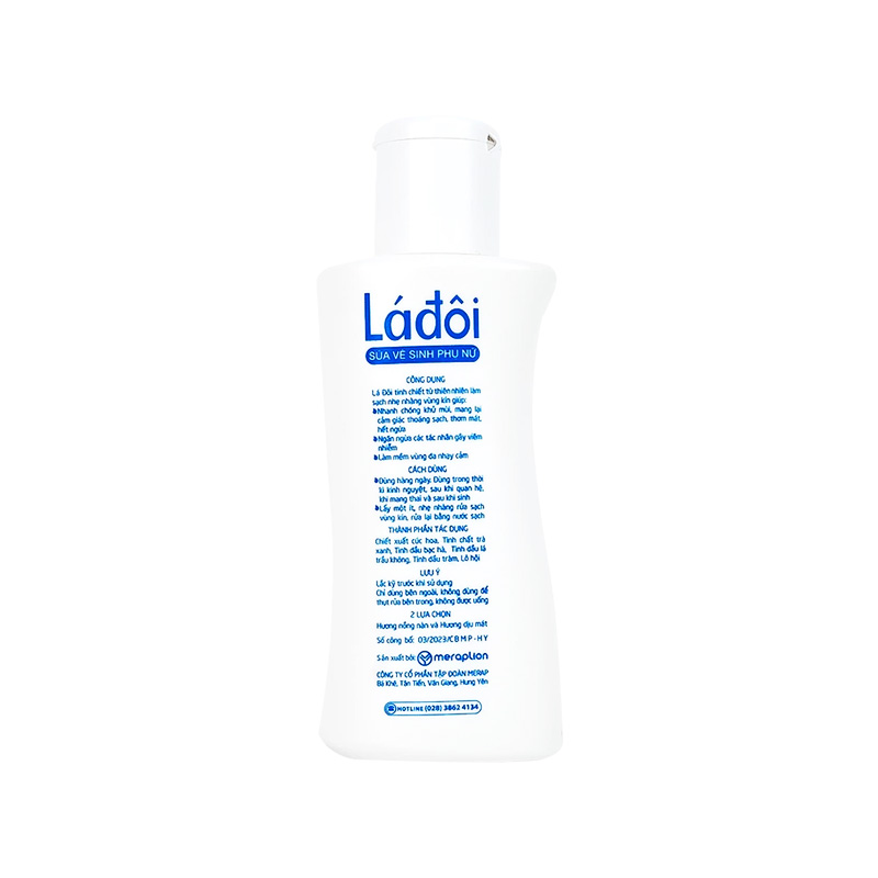 Sữa vệ sinh phụ nữ Shema lá đôi màu xanh làm sạch, khử mùi (hộp 1 chai x 100ml)