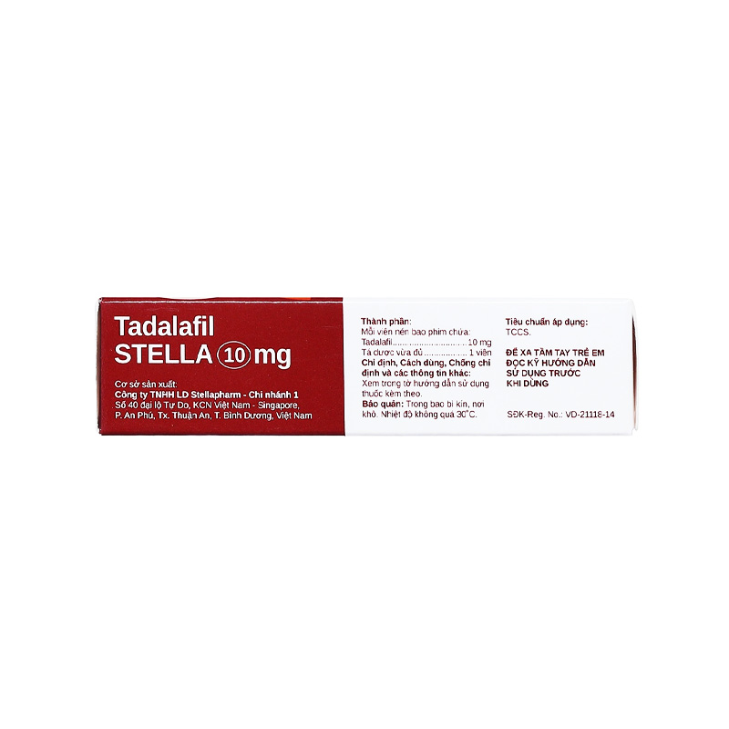 Thuốc Tadalafil Stella 10mg trị rối loạn cương dương (hộp 1 vỉ x 2 viên)
