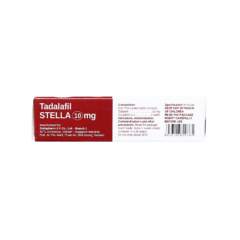 Thuốc Tadalafil Stella 10mg trị rối loạn cương dương (hộp 1 vỉ x 2 viên)