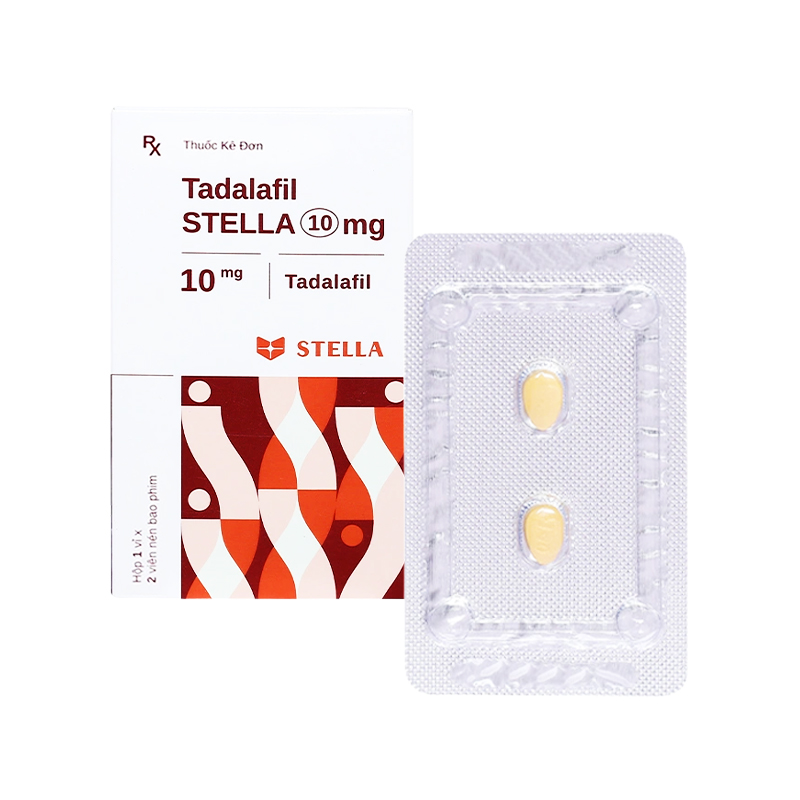Thuốc Tadalafil Stella 10mg trị rối loạn cương dương (hộp 1 vỉ x 2 viên)