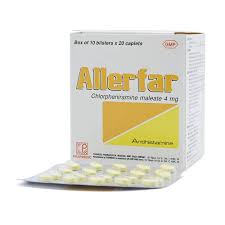 Thuốc Allerfar điều trị viêm mũi dị ứng mề đay (hộp 10 vỉ x 20 viên)