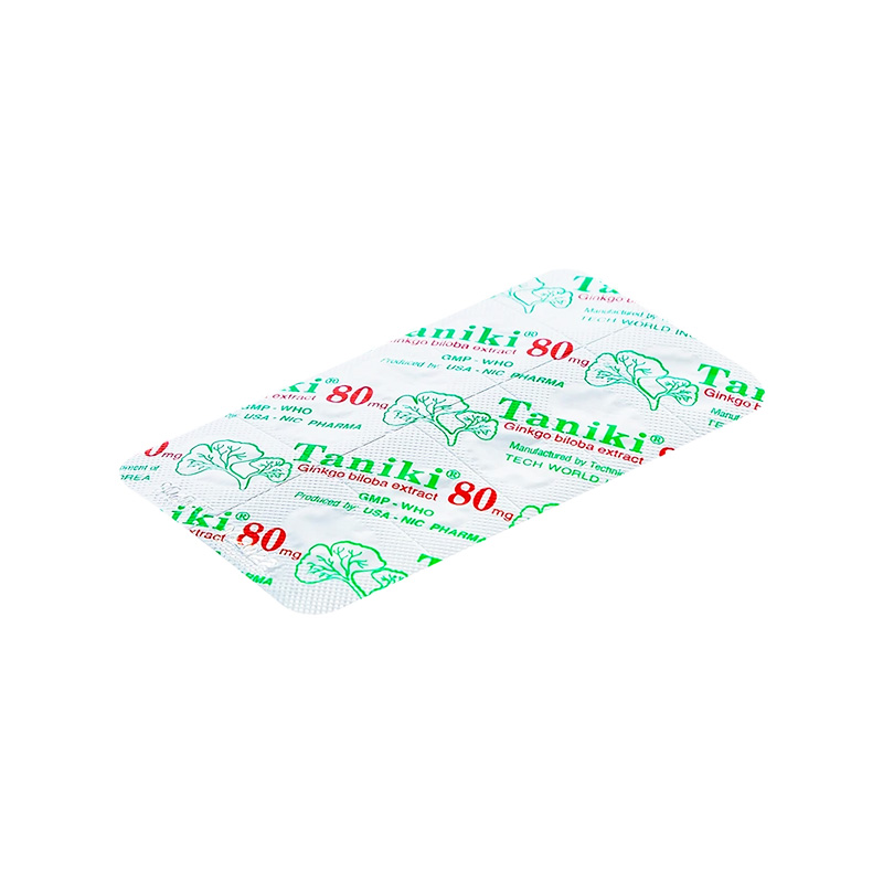 Thuốc Taniki 80 điều trị thiểu năng tuần hoàn não, phòng ngừa Alzheimer (hộp 6 vỉ x 10 viên)