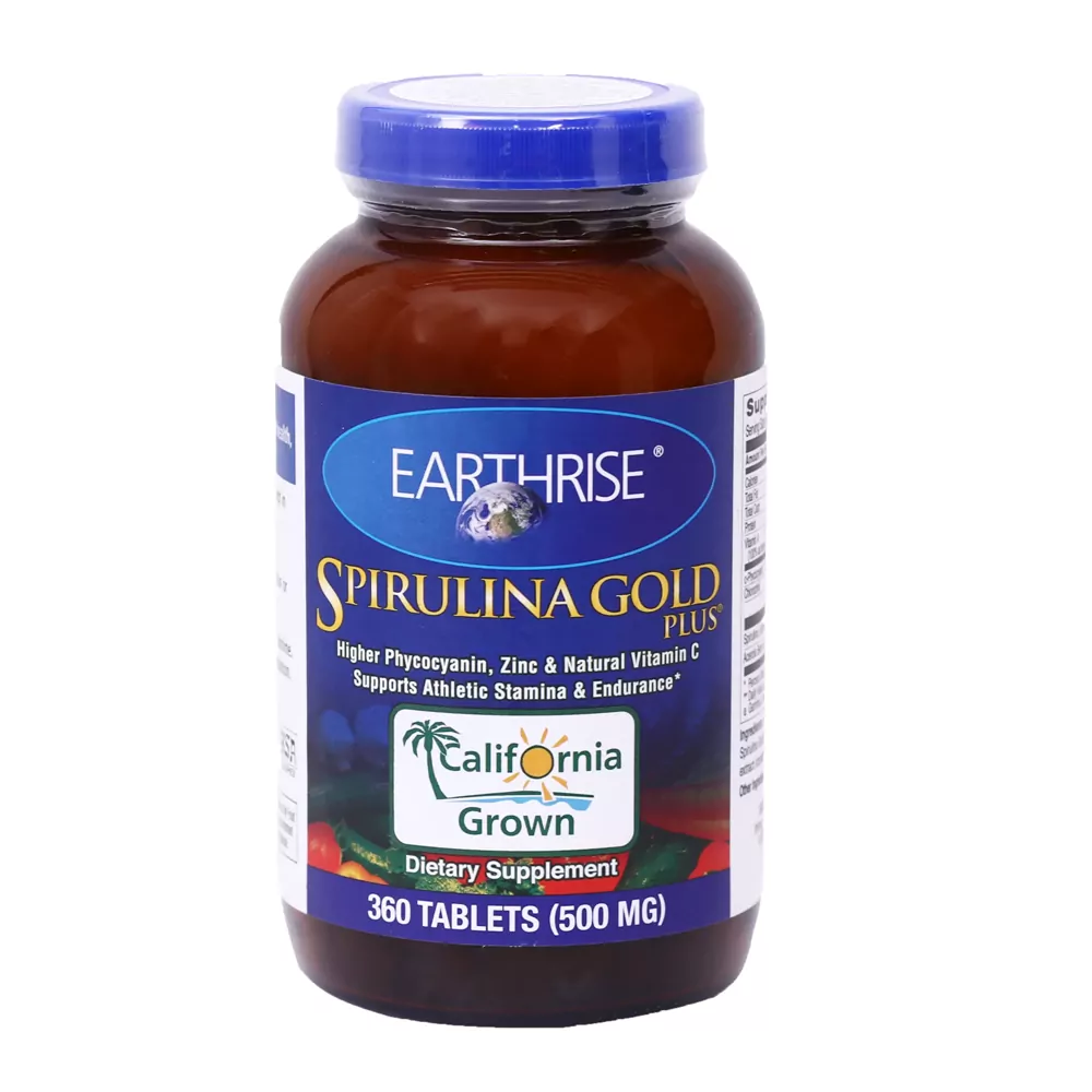 Tảo mặt trời Spirulina Gold Plus bổ sung vi chất, đạm thực vật cho người gầy (hộp 1 lọ x 360 viên)