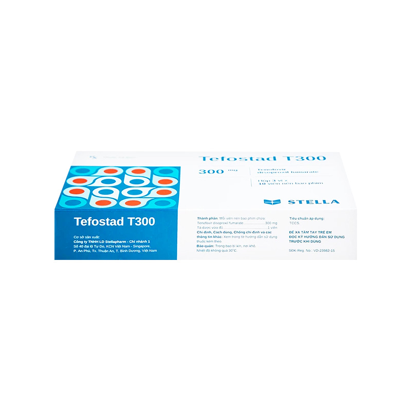 Thuốc Tefostad T300 điều trị và dự phòng nhiễm HIV, viêm gan B (hộp 3 vỉ x 10 viên)