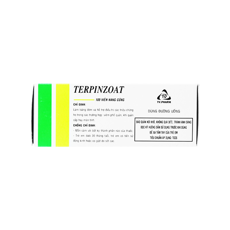 Thuốc Terpinzoat làm loãng đờm và hỗ trợ điều trị các triệu chứng ho (hộp 10 vỉ x 10 viên)