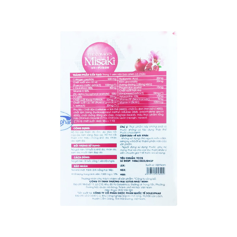 The Collagen Misaki hỗ trợ độ ẩm, làm sáng da (hộp 30 viên)