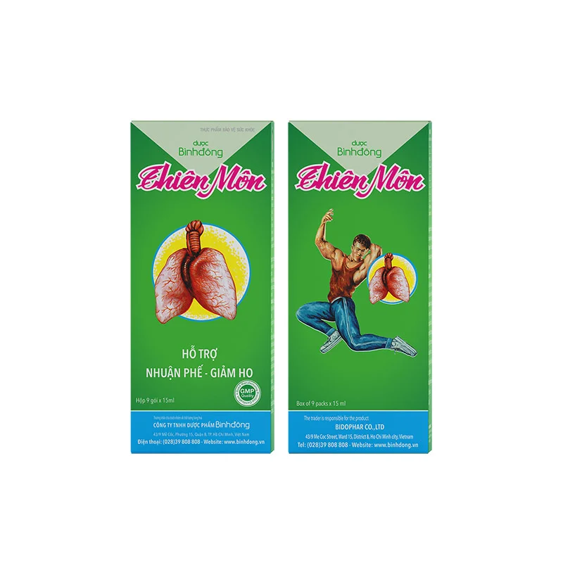 Dung dịch Thiên Môn Bổ Phổi Bình Đông giúp giảm ho, bổ phế (hộp 9 gói x 15ml)