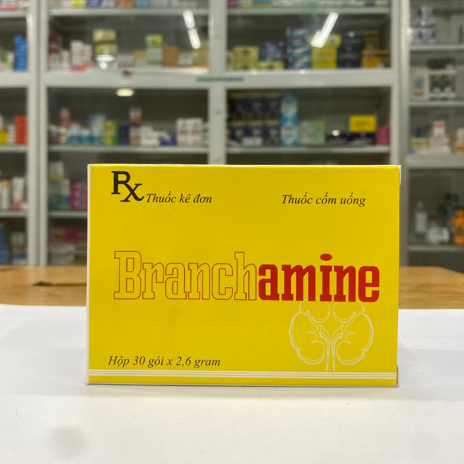Thuốc cốm uống Branchamine cung cấp các acid amin trong suy thận mạn tính (hộp 30 gói x 2,6g)