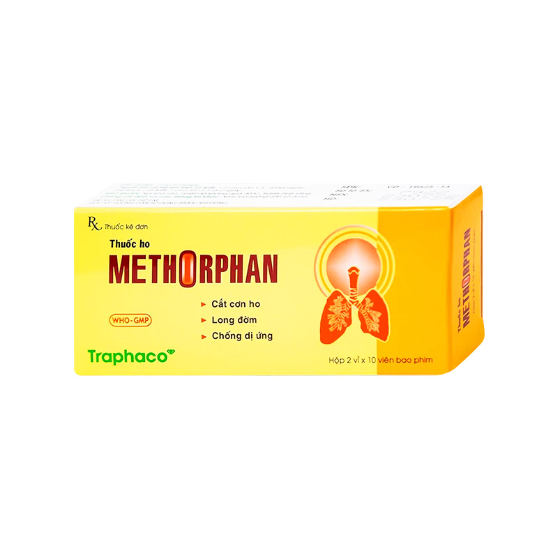 Thuốc ho Methorphan Traphaco điều trị ho khan, ho do dị ứng  (hộp 10 vỉ x 10 viên)