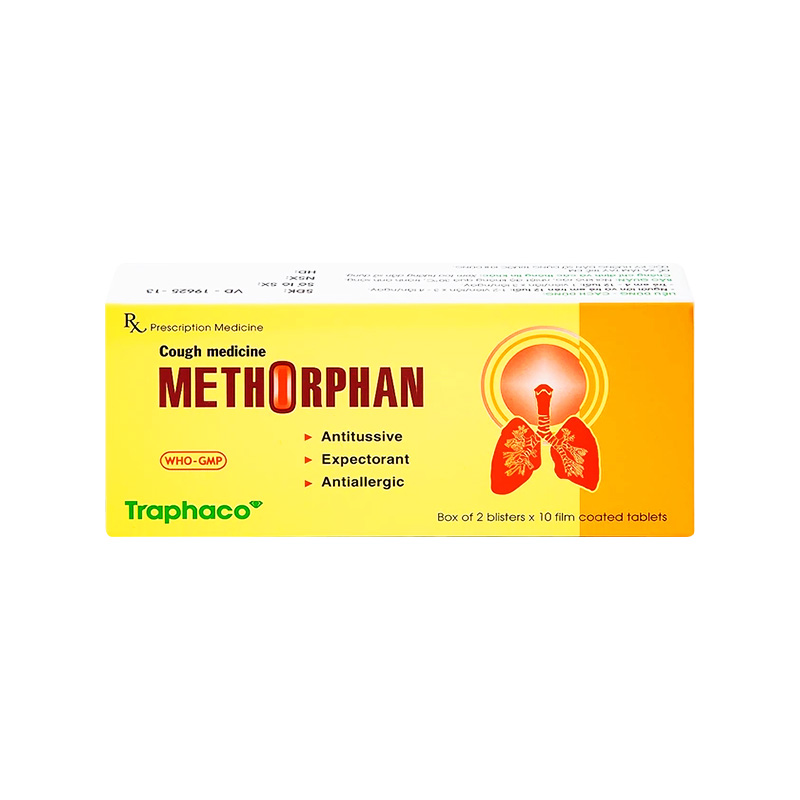 Thuốc ho Methorphan Traphaco điều trị ho khan, ho do dị ứng  (hộp 10 vỉ x 10 viên)