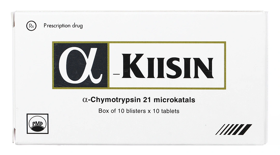 Viên nén Alpha-Kiisin 4200 USP điều trị phù nề sau chấn thương (hộp 10 vỉ x 10 viên)