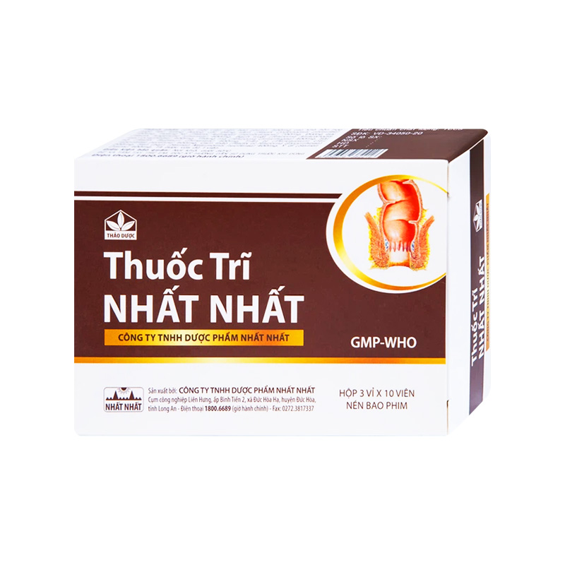 Thuốc Trĩ Nhất Nhất điều trị và dự phòng tái phát trĩ (hộp 3 vỉ x 10 viên)