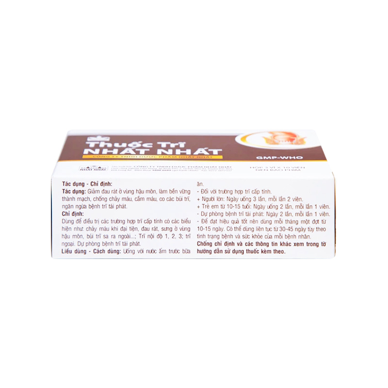 Thuốc Trĩ Nhất Nhất điều trị và dự phòng tái phát trĩ (hộp 3 vỉ x 10 viên)
