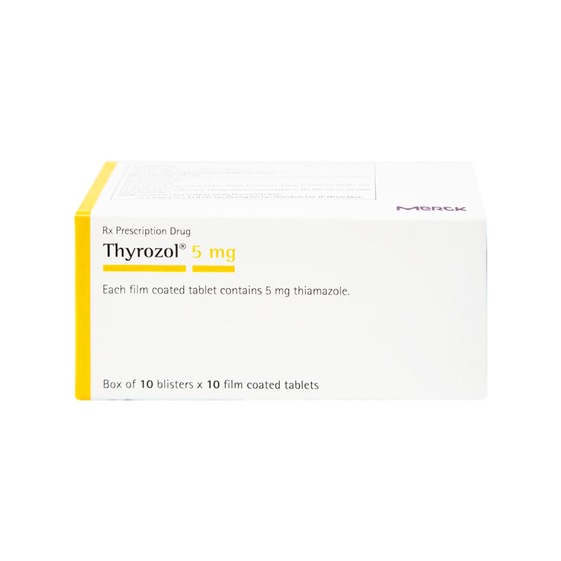 Thuốc Thyrozol 5mg điều trị cường giáp (hộp 10 vỉ x 10 viên)