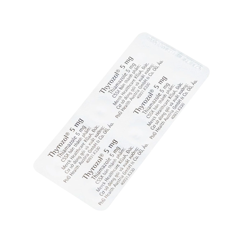 Thuốc Thyrozol 5mg điều trị cường giáp (hộp 10 vỉ x 10 viên)