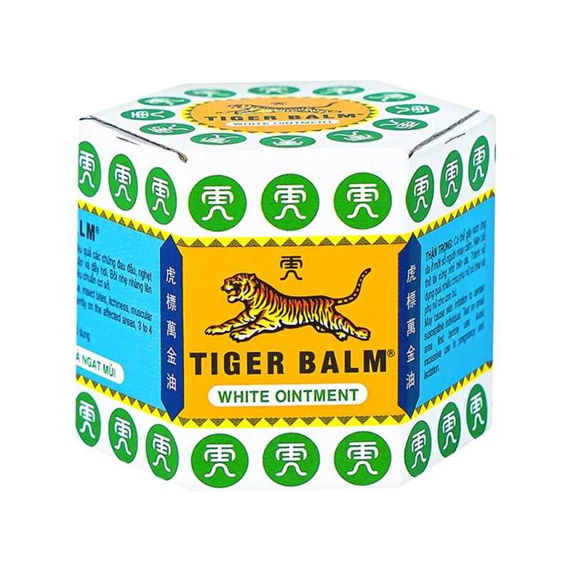 Thuốc mỡ Tiger Balm White  giảm đau đầu, nghẹt mũi (hộp 1 lọ x 19,4g)