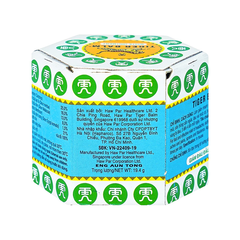 Thuốc mỡ Tiger Balm White  giảm đau đầu, nghẹt mũi (hộp 1 lọ x 19,4g)