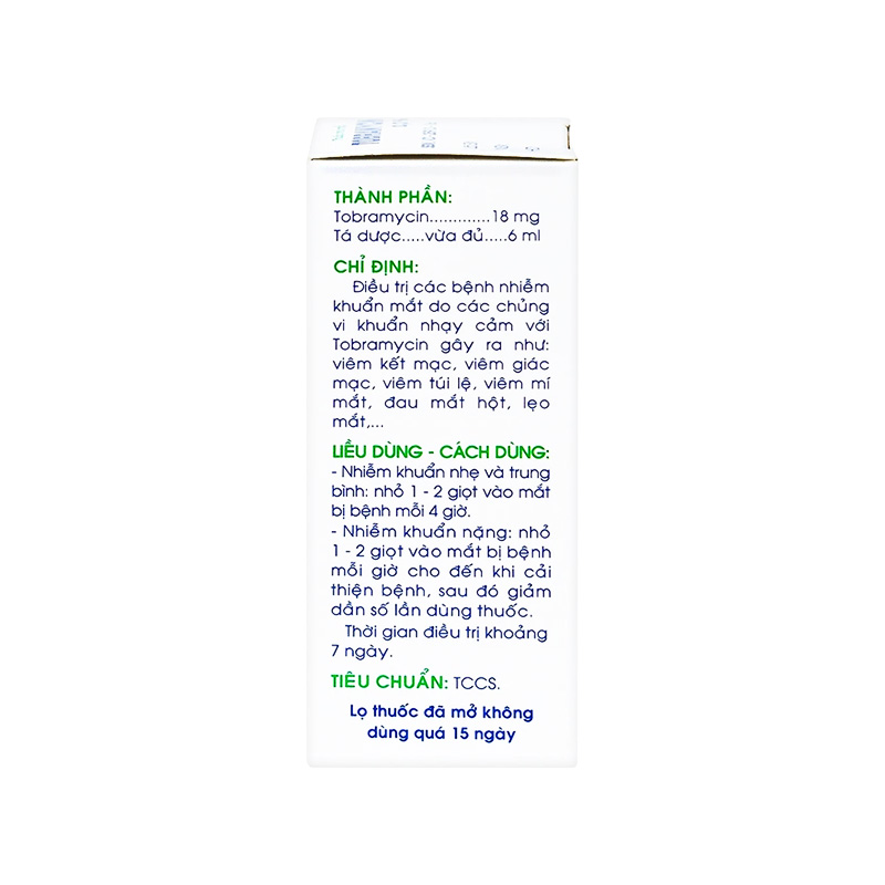 Thuốc nhỏ mắt Tobramycin 0,3% Traphaco điều trị nhiễm khuẩn mắt (hộp 1 chai x 6ml)