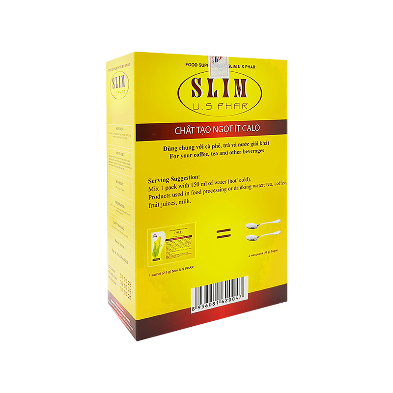 Đường Ăn Kiêng Slim U.S Phar (hộp 50 gói x 2.5g)