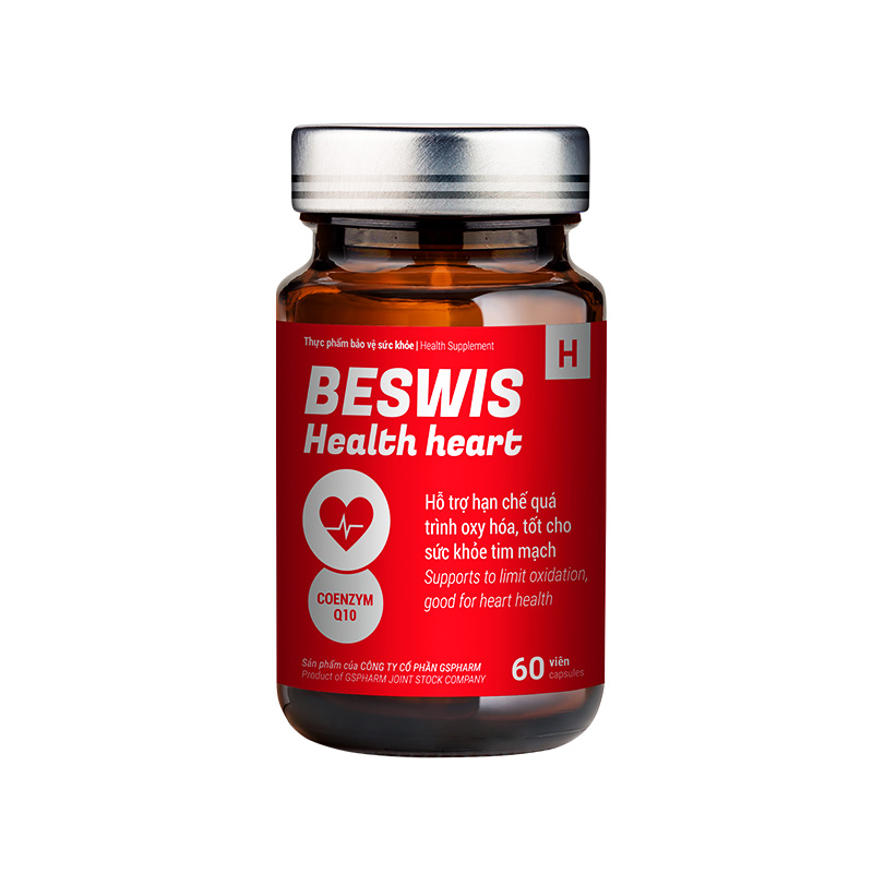 Thực phẩm bảo vệ sức khỏe Beswis Health Heart hỗ trợ sức khỏe tim mạch (hộp 1 chai x 60 viên)