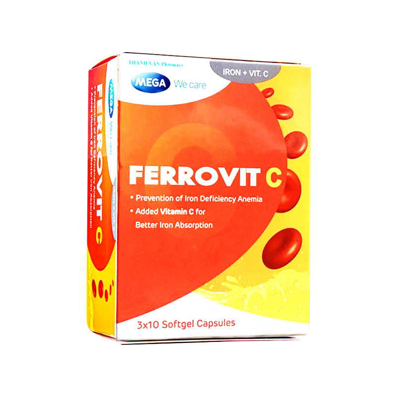 Thực phẩm bảo vệ sức khỏe Ferrovit C (hộp 3 vỉ x 10 viên)