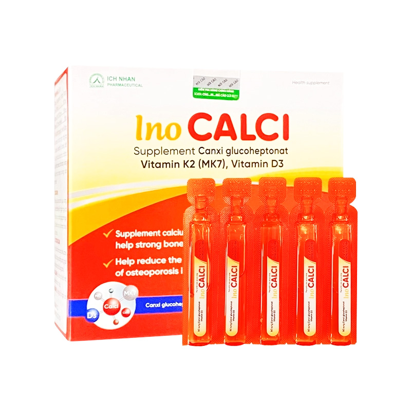 Thực phẩm bảo vệ sức khỏe Inocalci (hộp 4 vỉ x 5 ống)