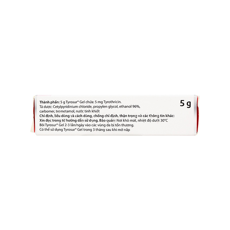 Gel bôi ngoài da Tyrosur điều trị và phòng ngừa nhiễm khuẩn (tuýp 5g)