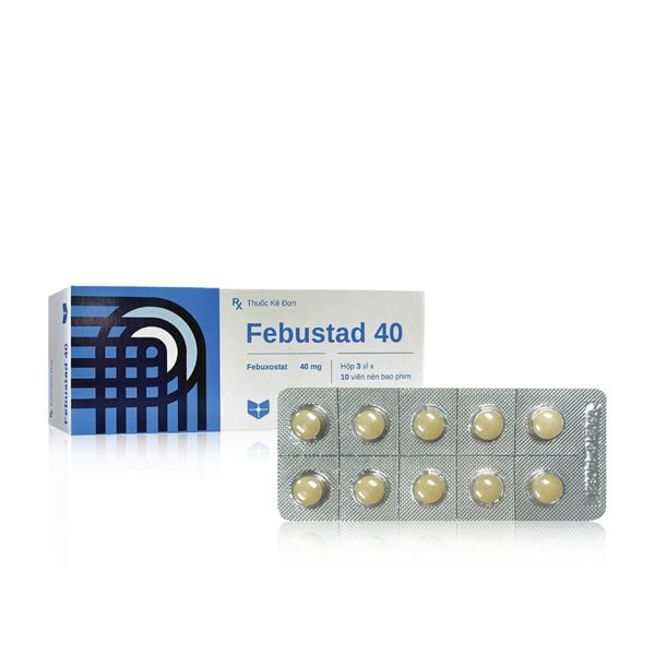 Thuốc Febustad 40 điều trị tăng acid uric huyết mạn tính (hộp 3 vỉ x 10 viên)