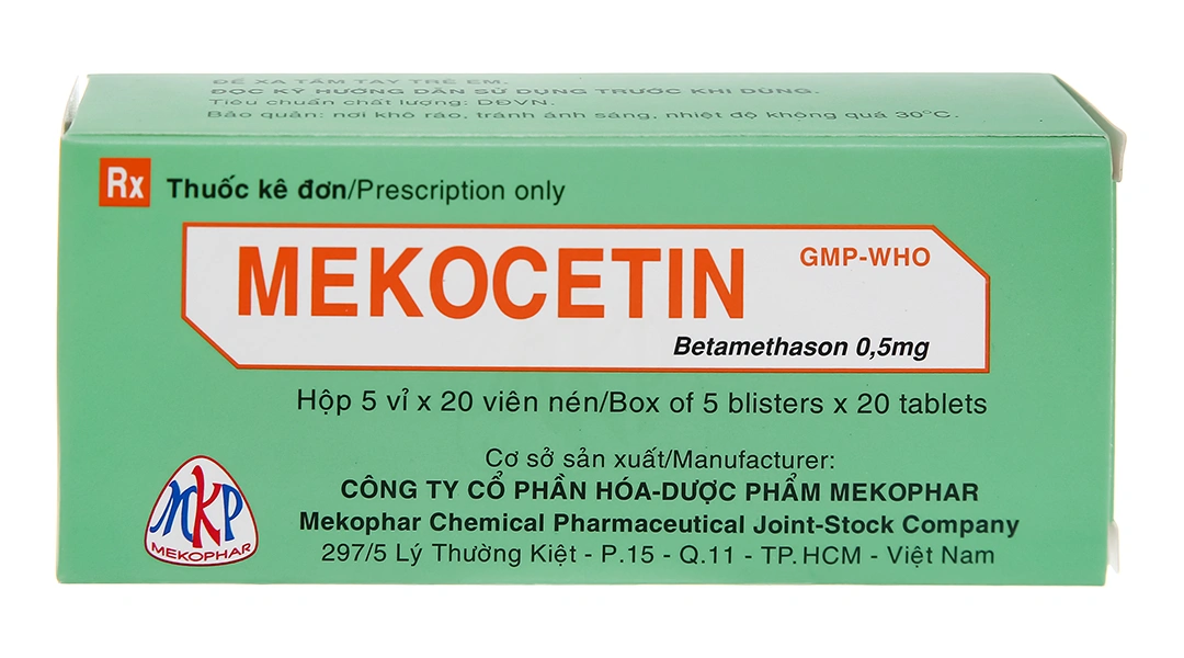 Thuốc Mekocetin 0.5mg kháng viêm, điều trị viêm thấp khớp, chống dị ứng (hộp 5 vỉ x 20 viên)