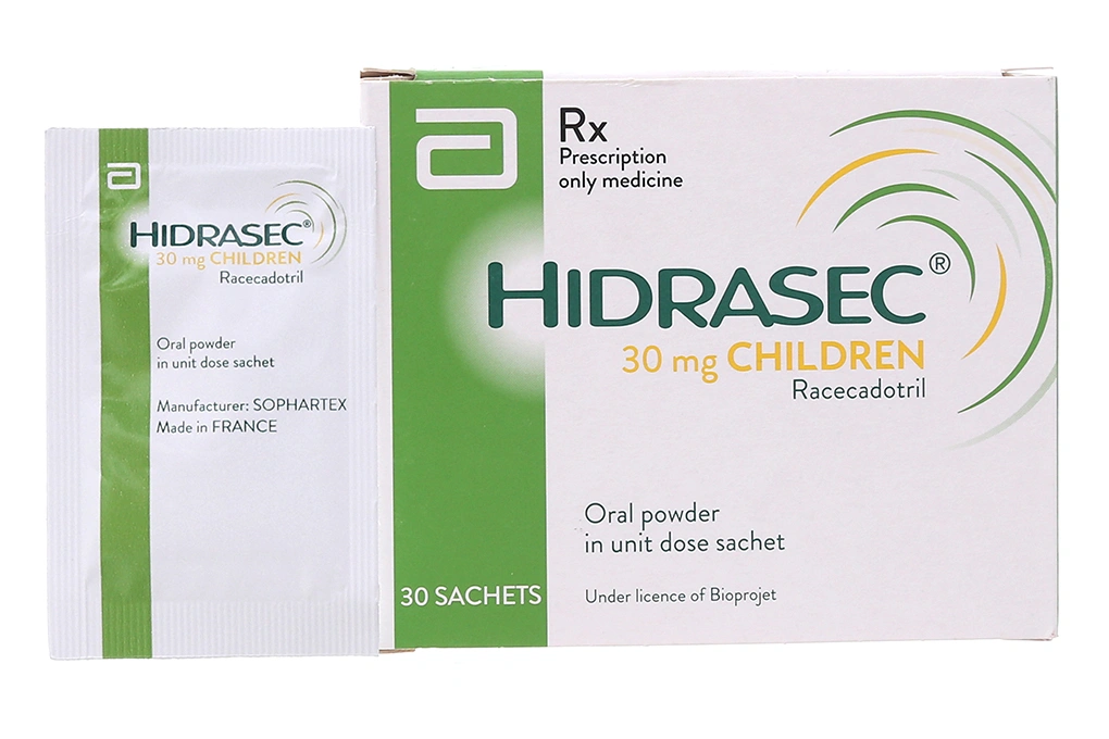 Thuốc bột Hidrasec 30mg điều trị tiêu chảy cấp ở trẻ em (hộp 30 gói x 30g)