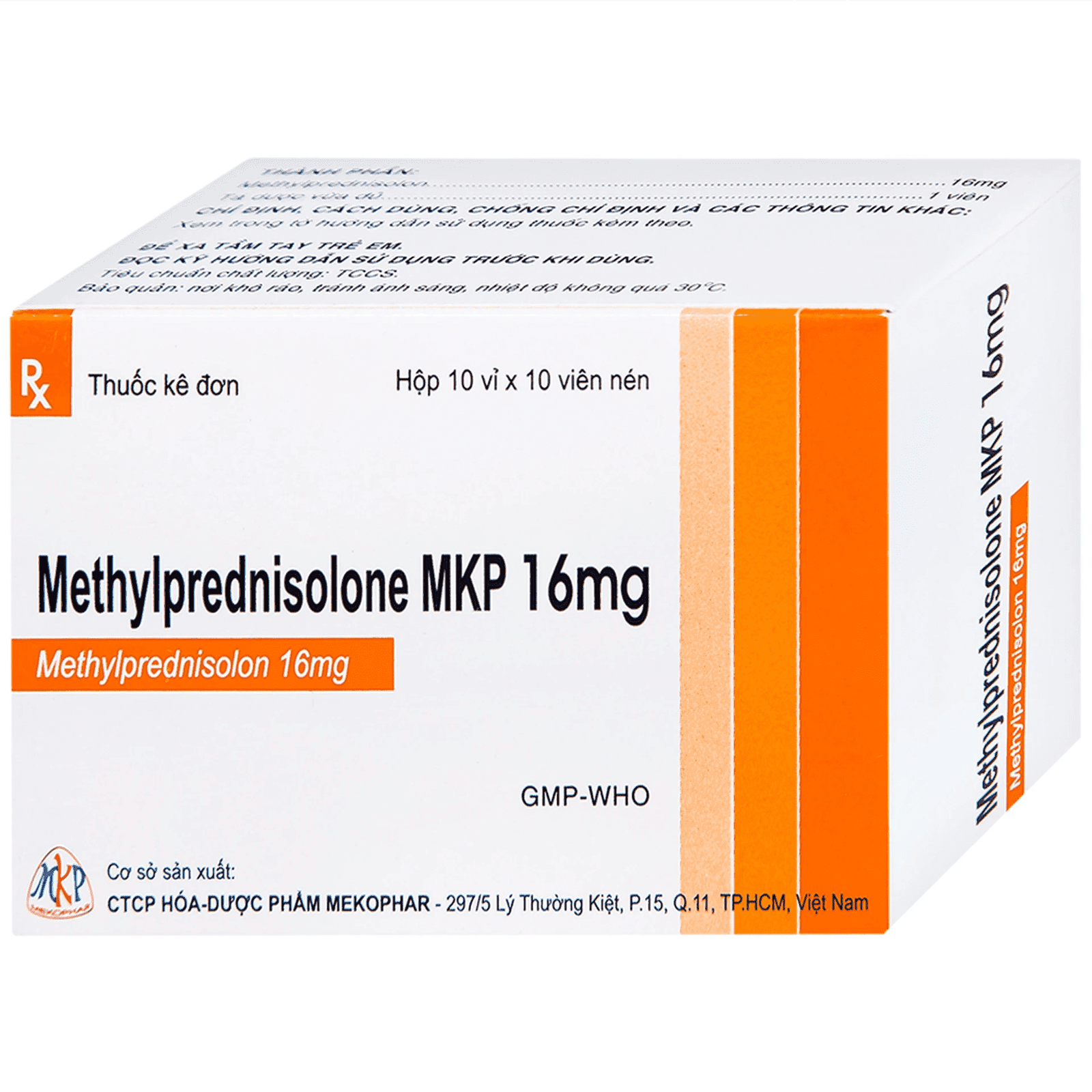 Viên nén Methyl prednisolone 16mg kháng viêm, trị viêm thấp khớp, chống dị ứng (hộp 10 vỉ x 10 viên)