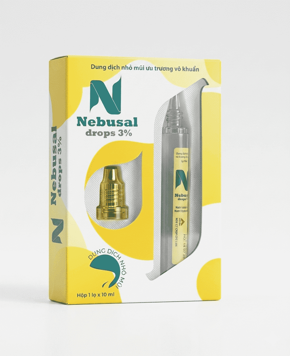Dung dịch Nebusal drops 3% giảm nghẹt mũi sổ mũi (hộp 1 lọ x 10ml)