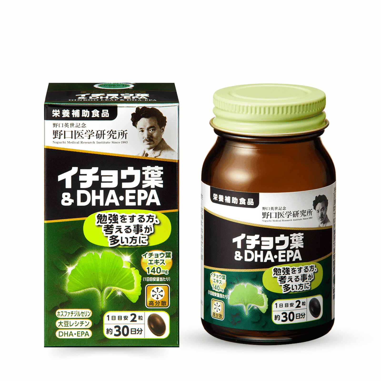 Viên uống GINKGO LEAF & DHA.EPA Noguchi tăng cường tuần hoàn máu lên não (hộp 1 chai x 60 viên)