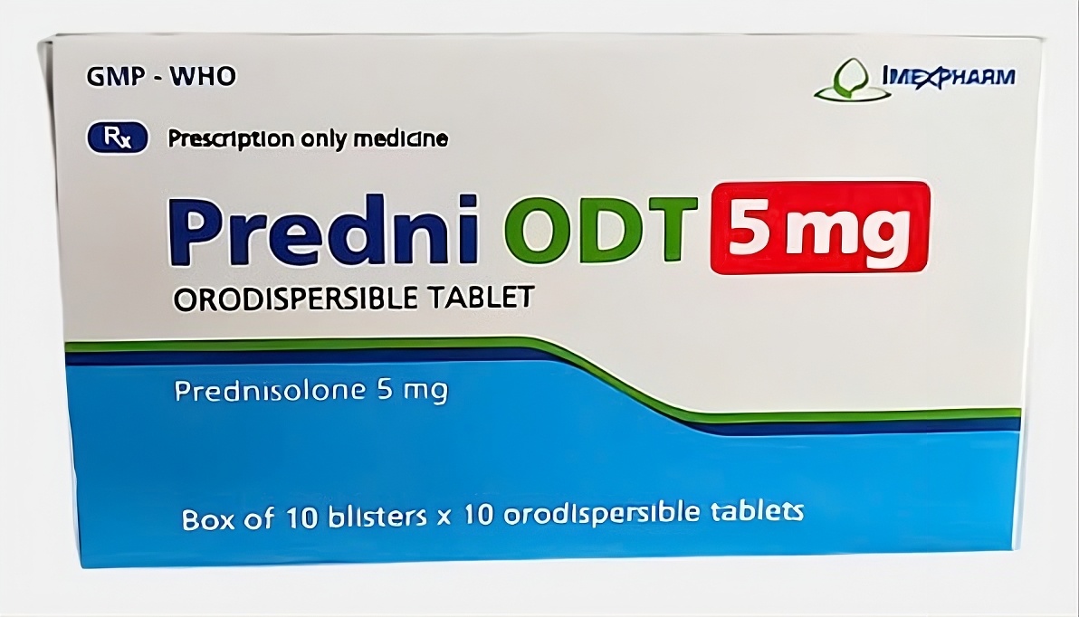 Viên nén phân tán trong miệng Predni ODT 5mg kháng viêm, ức chế miễn dịch (hộp 3 vỉ x 10 viên)