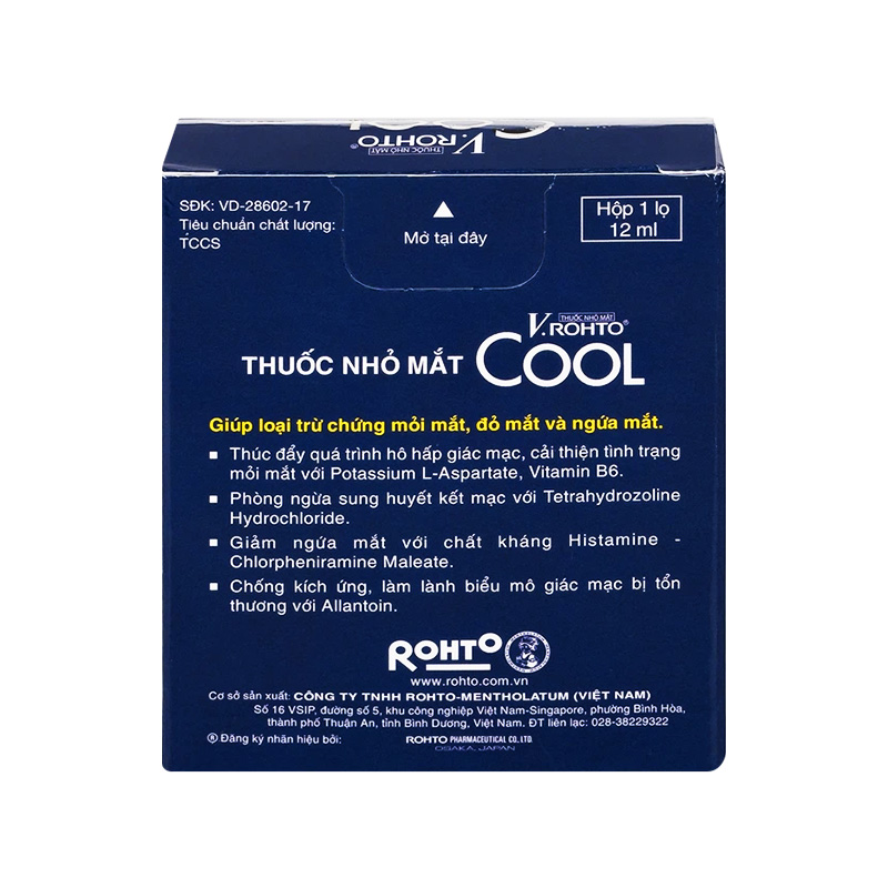 Thuốc nhỏ mắt V.Rohto Cool điều trị mỏi mắt, đỏ mắt, ngứa mắt (chai 15ml)