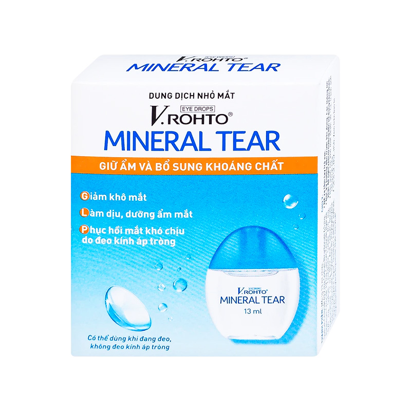 Dung dịch nhỏ mắt V.Rohto Mineral Tear giữ ẩm và bổ sung khoáng chất (hộp 1 chai x 13ml)