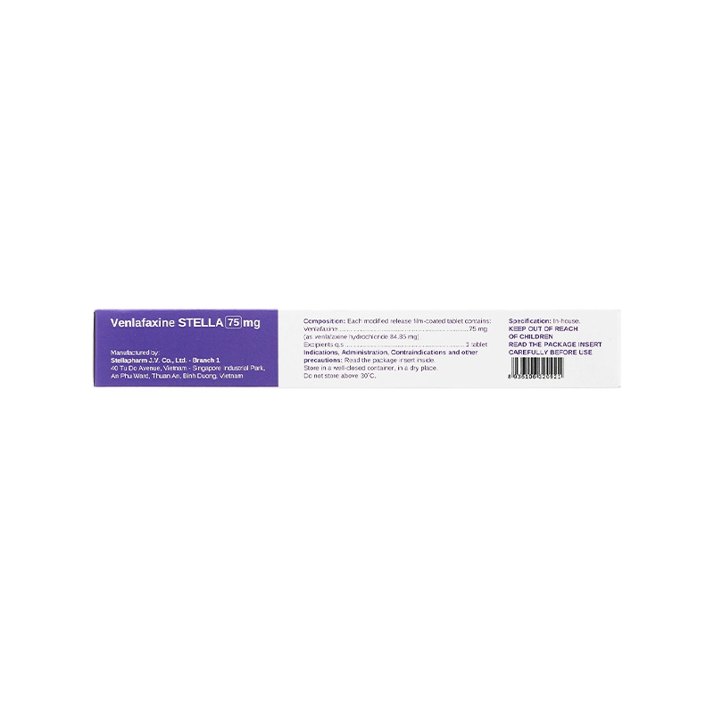 Thuốc Venlafaxine Stella 75mg điều trị trầm cảm (hộp 2 vỉ x 14 viên)