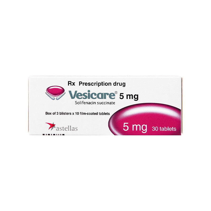 Thuốc Vesicare 5mg điều trị tiểu không tự chủ (hộp 3 vỉ x 10 viên)
