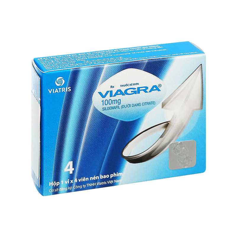 Thuốc Viagra 100mg điều trị rối loạn cương dương (hộp 1 vỉ x 4 viên)