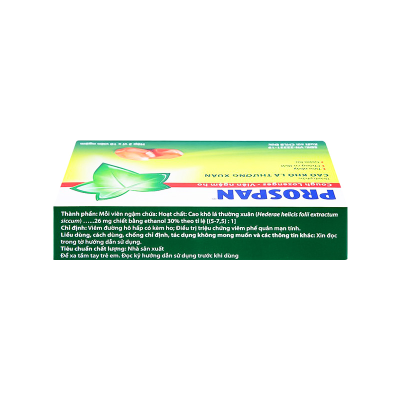 Viên ngậm ho Prospan điều trị viêm đường hô hấp, đau họng (hộp 2 vỉ x 10 viên)