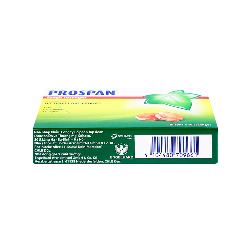 Viên ngậm ho Prospan điều trị viêm đường hô hấp, đau họng (hộp 2 vỉ x 10 viên)
